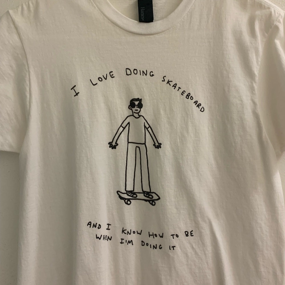 White Skateboarding T-Shirt